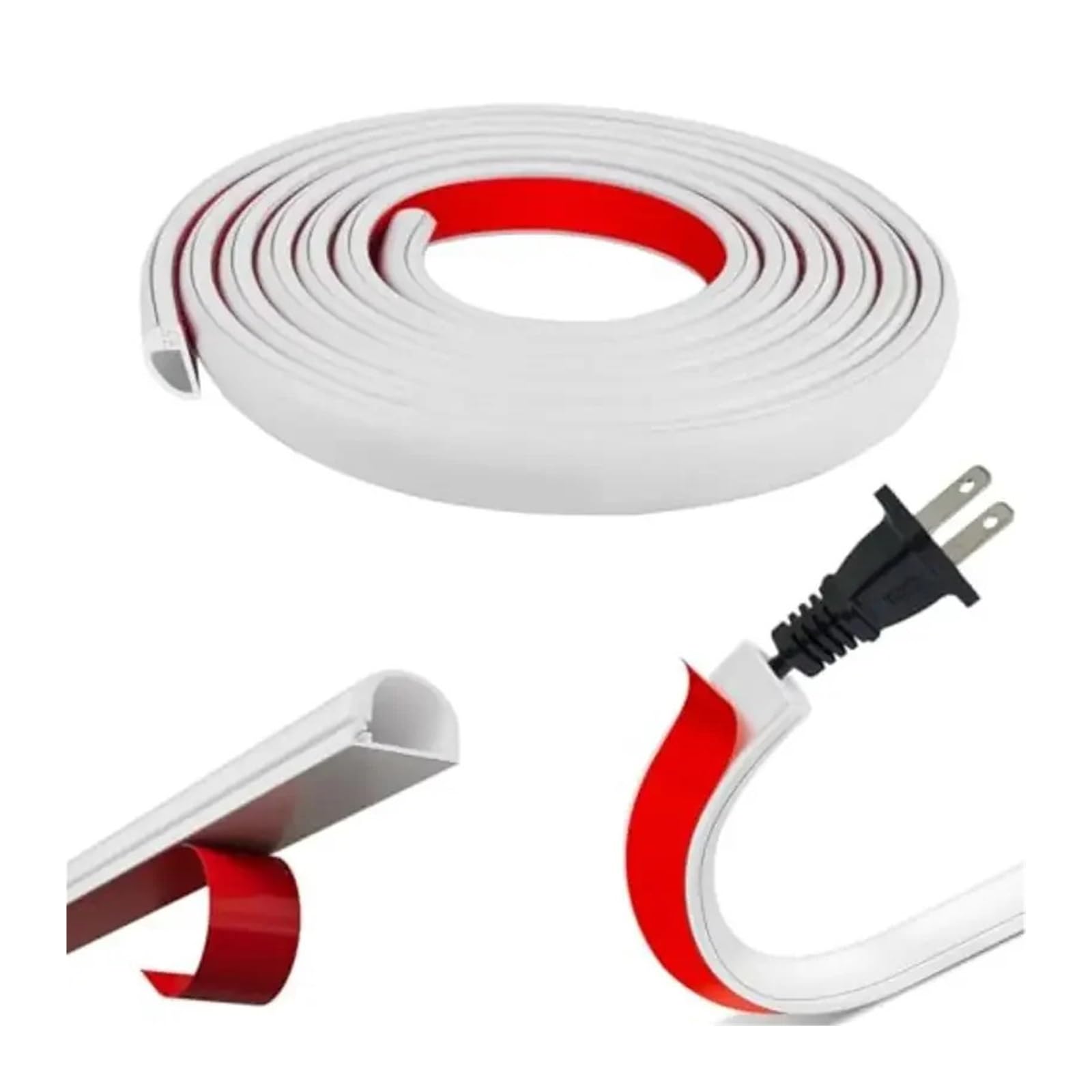 Pasacables Suelo 1 Canal de gestión de Cables, Cubierta Decorativa Invisible for Cables, Protector antipasos, Canal Adhesivo for Cables