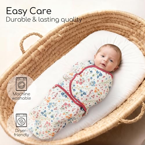 Image of Cotton Swaddles for Newborn, Baby Newborn Swaddle 3-6 Month | 2-Pack Soft Adjustable Newborn Swaddle Sleep Sack, Baby Girls & Boys,Wrap Nursery Infant Swaddling Blankets Country Floral
