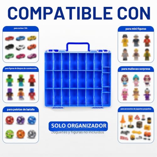 Maletín para Hot Wheels que evita el desorden de juguetes con asa de transporte 3