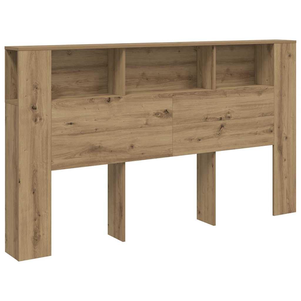 vidaXL Headboard Cabinet, Bed Header Cabinet for Bedroom, Bed Headboard with Storage, Wall Bed Backboard, Artisian Oak Engineered Wood — image 1