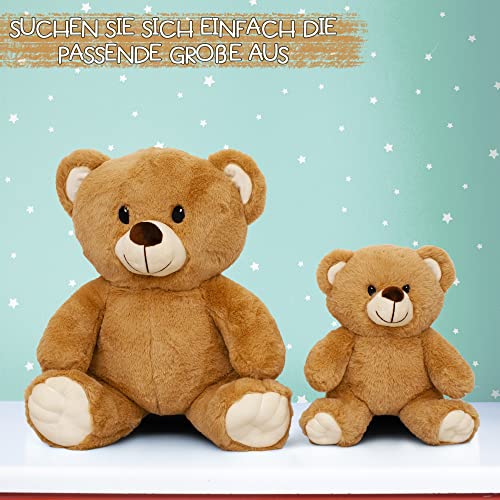 Milaboo® kuschelweicher Teddybär groß 35 cm I Kuscheltier Baby in beige inkl. Postkarte I Liebevoll designter Kuschelbär zum Verlieben I super weiches Plüschtier zum Verschenken (35 cm)