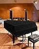 Best Baby Grand Piano Under $2000 32 TINDTOP Grand Piano Cover, Velvet Dustproof Baby Piano Cover Washable Soft Bordered Decorated Full Triangle Piano Protective Cover #1