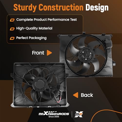 Image of maXpeedingrods Engine Radiator Cooling Fan Assembly for Mercedes-Benz ML350 ML450 ML500 R320 R350 2006-2012 Replace# A1645000493 A1645000593