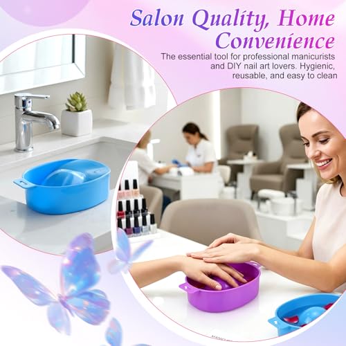 Image of Nail Soaking Bowl Acetone Proof, 8PCS Nail Polish Powder Removal Tray Manicure Bowl Soaker Set for Art Fake Polishing Remover Treatment, Manicure Soaking Tool