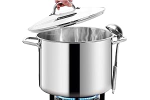 HOMICHEF 12 Quart LARGE Stock Pot with Glass Lid