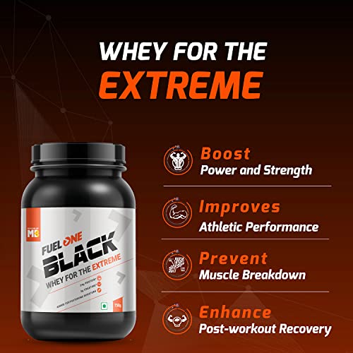 Image of MuscleBlaze Fuel One Black with 24 g Whey Protein, 3 g Creatine & Added Testosterone Blend (Chocolate, 750 g / 1.6 lb)