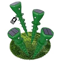 Maulwurf Vertreiber 4er Set Solar – Maulwurfschreck & Wühlmausschreck, wetterfest IP65, mit Schraubdesign, tierfreundlich ohne Giftstoffe, für Garten, Rasen, Beet, Hof & Grundstück