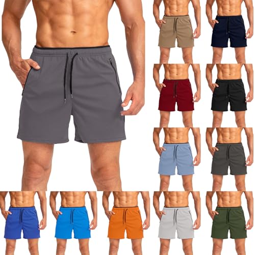 Men's Training Shorts Drawstring Waist Stretch Shorts Gym Fitness Quick Dry Pants Athletic Pants with Zipper Pockets4