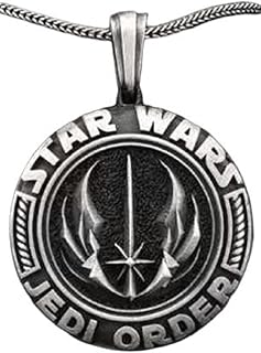 Jedi Pendant, Jedi Order Necklace for Men, Vintage Sword Necklace, Jedi Symbol Necklace Jedi Jewelry, Jedi Signet Charm Necklace Punk Rock Jedi Cosplay Necklace for Boys