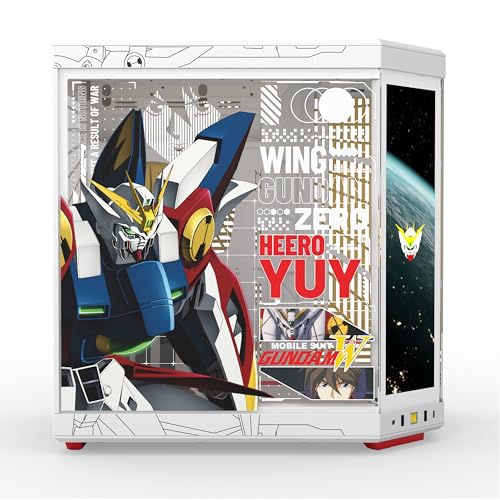 Image of Hyte Y70 Touch Infinite Gundam Wing Official Licensed - Mid-Tower ATX Gaming PC Desktop Case - Panoramic Tempered Glass - Dual Chamber - High Airflow Chassis - PCIE 4.0 Riser Cable Included - White