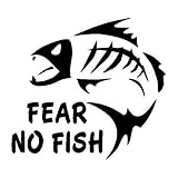 CCI Fear No Fish Decal Vinyl Sticker|Cars Trucks Vans Walls Laptop| Black|5.5 x 5 in|CCI1378