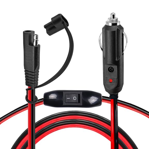 Cable SAE para encendedor de 8 pies con interruptor que evita descargas de batería en el coche