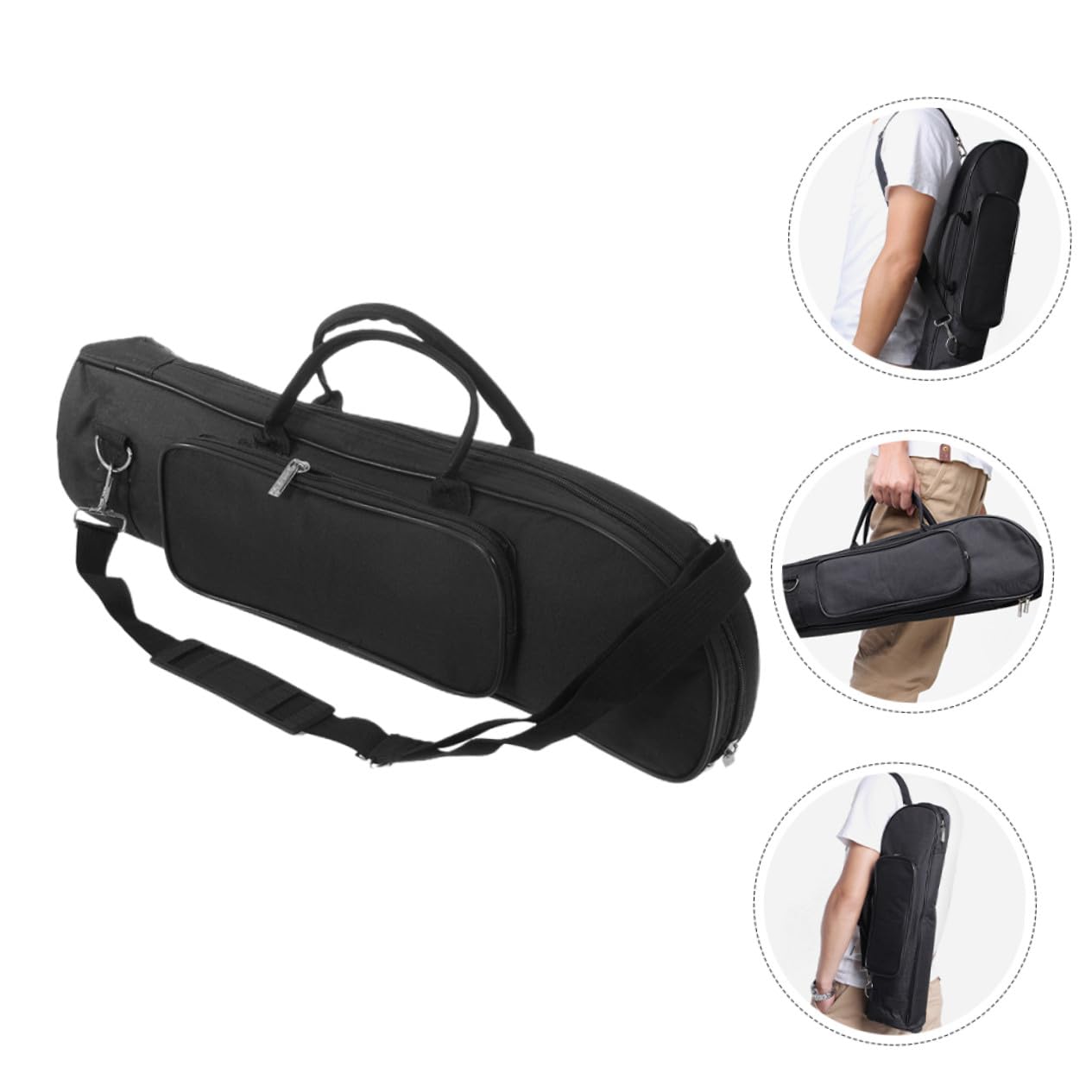 POPETPOP Bolsa Trompeta Oxford con Acolchado Protección Compartimentos Correa Hombro y Asa para Transporte Seguro Instrumento