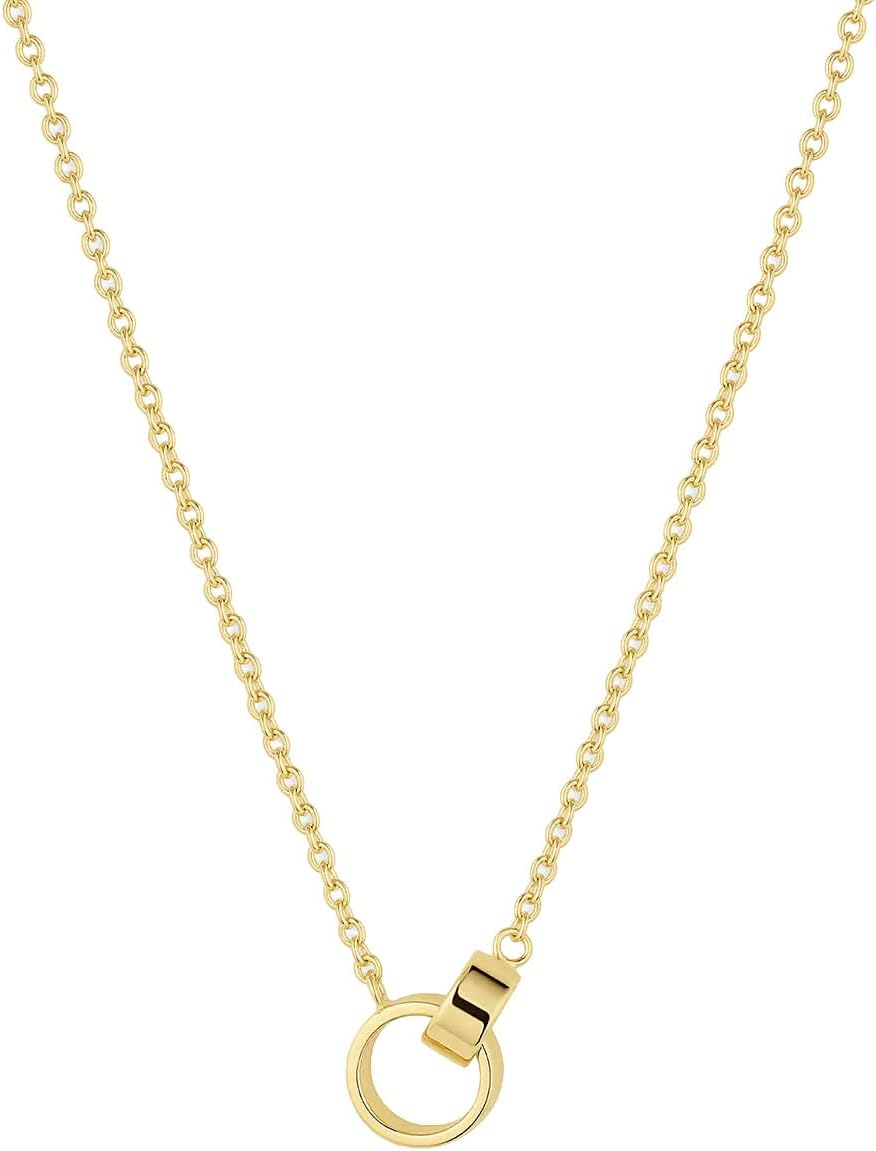 gorjana - Rose Interlocking Necklace 16"-18" - 18k Gold Plated Brass - Adjustable Length - Daily Elegance - Versatile Layering - Highly Rated Quality