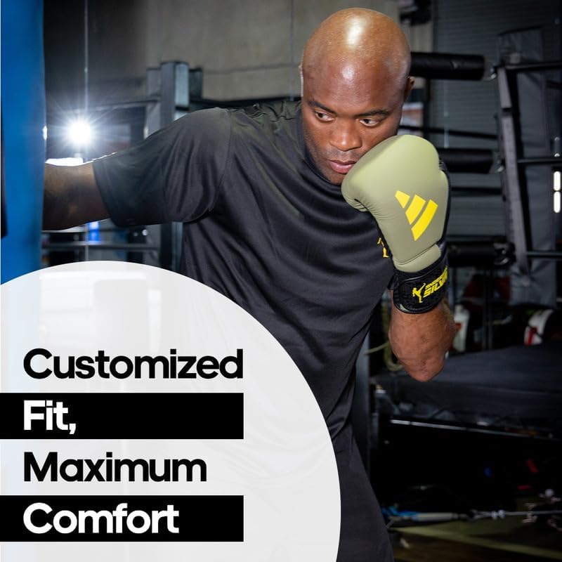 Miniatura 5 de Adidas x Anderson Silva - Guantes de boxeo para uso diario, equipo de fitness versátil con carcasa exterior de poliuretano y espuma moldeada por