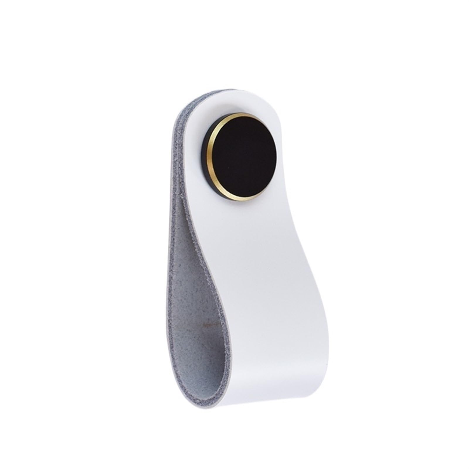 Cqahdsevf White Black Knob Leather Drawer Pulls, Leather Drawer Knobs Pulls Multicolor Cabinet Furniture Handles(White Black Knob)