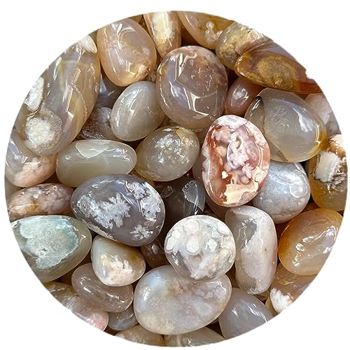 Image of 1 /2 LB Tumbled Stones - Polished Flower Agate Gemstone Healing Crystals