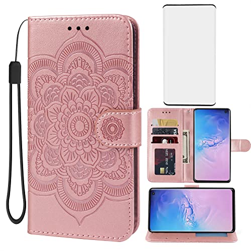 Coque Samsung S10 antichoc résolvant les bris d'écran avec étui portefeuille mandala