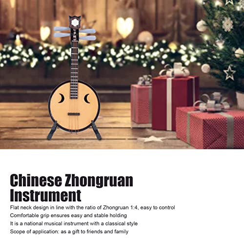 Chinese Zhongruan Instrument Basswood Chinese Ruan Lute for Comfortable Grip 1:4 Ratio 14cm/5.5in Jewelry - Image 3