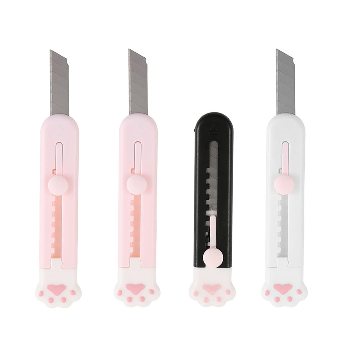 cuchillo utilitario retráctil portátil - 4 uds cuchillo utilitario para arte de pata de gato, cuchillo de papelería, artesanía cortadora de papel, minicuchillo de corte