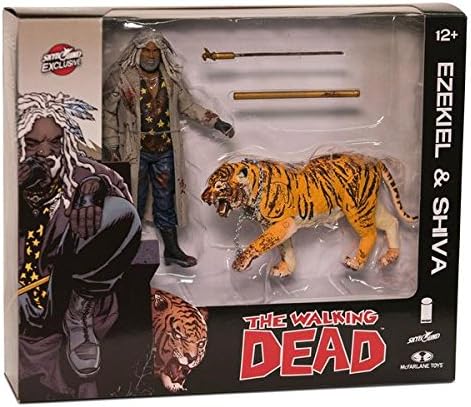 THE WALKING DEAD Ezekiel and Shiva Action Figure 2-Pack (Color, Blood Splattered)