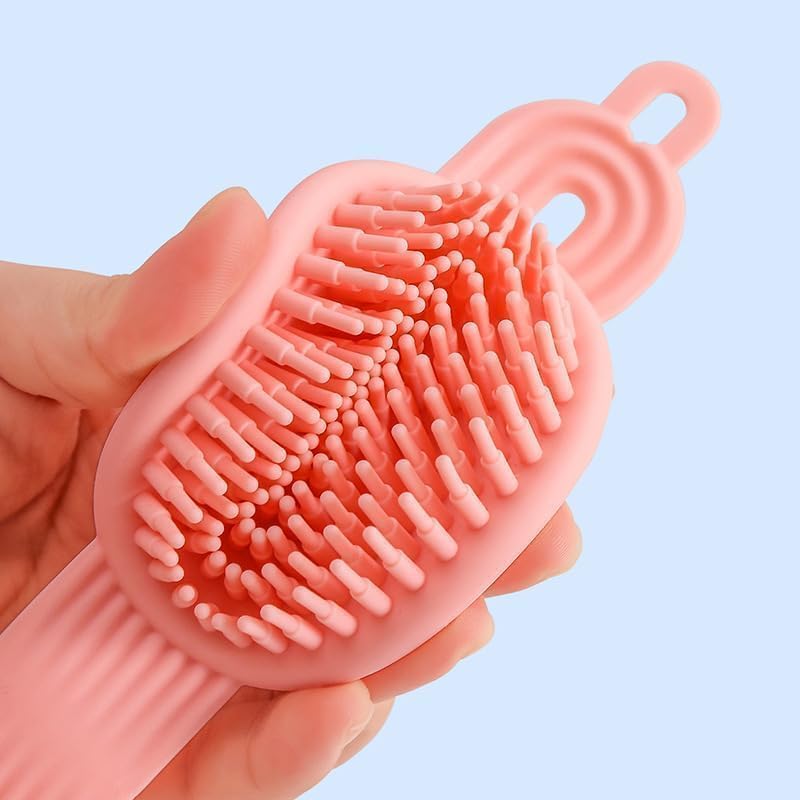 Dhamee 2 in 1 Body scrubber with Scalp Massager Shampoo Brush Shower Hair Comb Durable Smooth Hair Brush for Hair Growth Skin Friendly Soft Odorless Head for Men Women Kids 1
