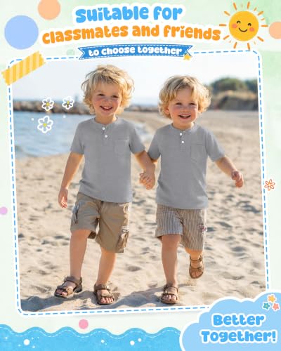 Image of Toddler Boys Cotton Henley T Shirts