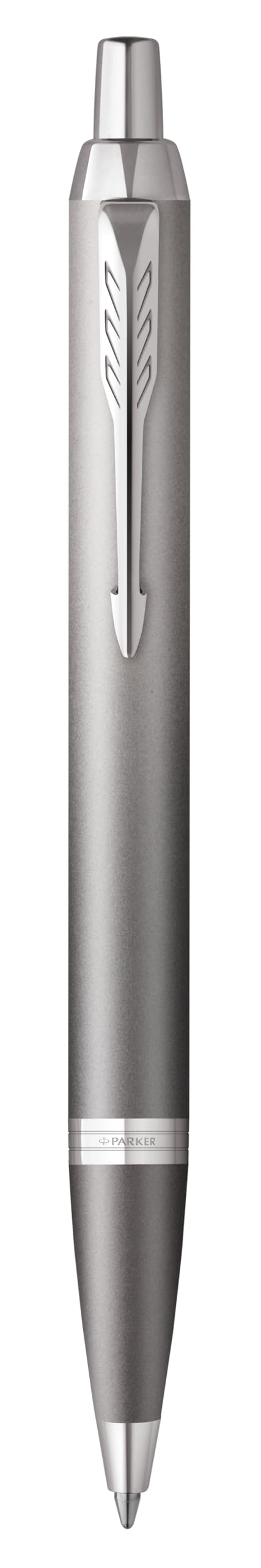 Parker IM Rituals Grey Chrome Penna a sfera con incisione, penna di alta qualità, regalo personalizzato, compleanno (Penna a sfera, grigio cromato)