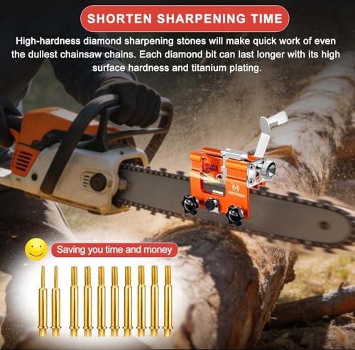 OMCCHK Chainsaw Sharpener with 10 Diamond Bits