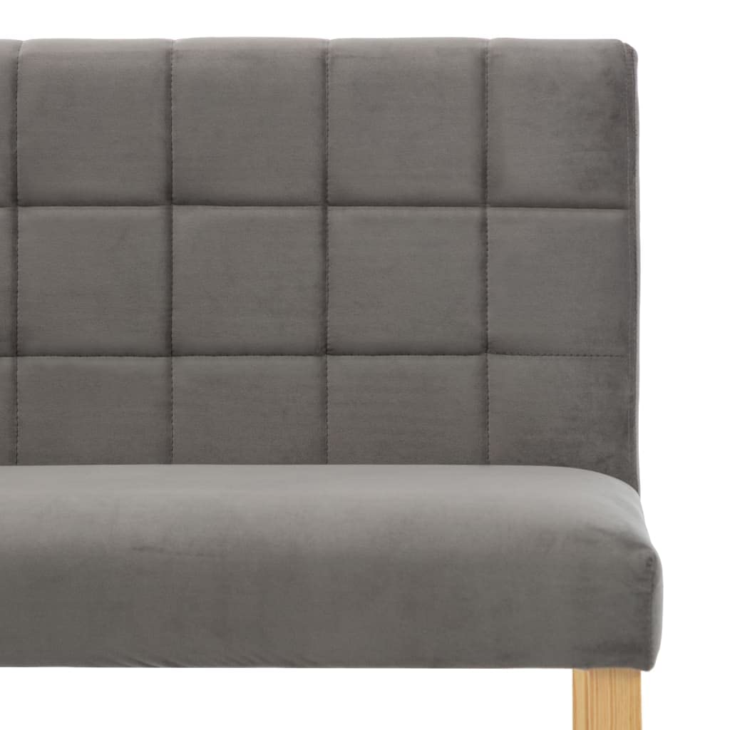 Banco de terciopelo con respaldo de 140 cm, color gris, grueso acolchado con diseño acolchado, patas de madera de caucho y patas de madera, cómodo banco para pasillo o salón, fácil montaje