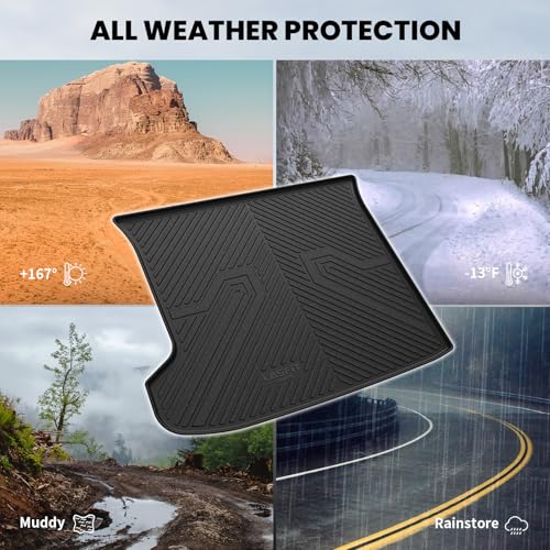 Image of LASFIT Cargo Mat for Kia EV6 2024 2023 2022 | All Weather TPE Custom Fit Cargo Trunk Mat Accessories, Black