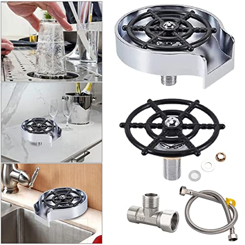Glass Rinser Cup Washer,Automatic Cup Washer Fast Cleaning Faucet Glass Rinser for Kitchen Sink Home Restaurant Bar Sink - Image 3