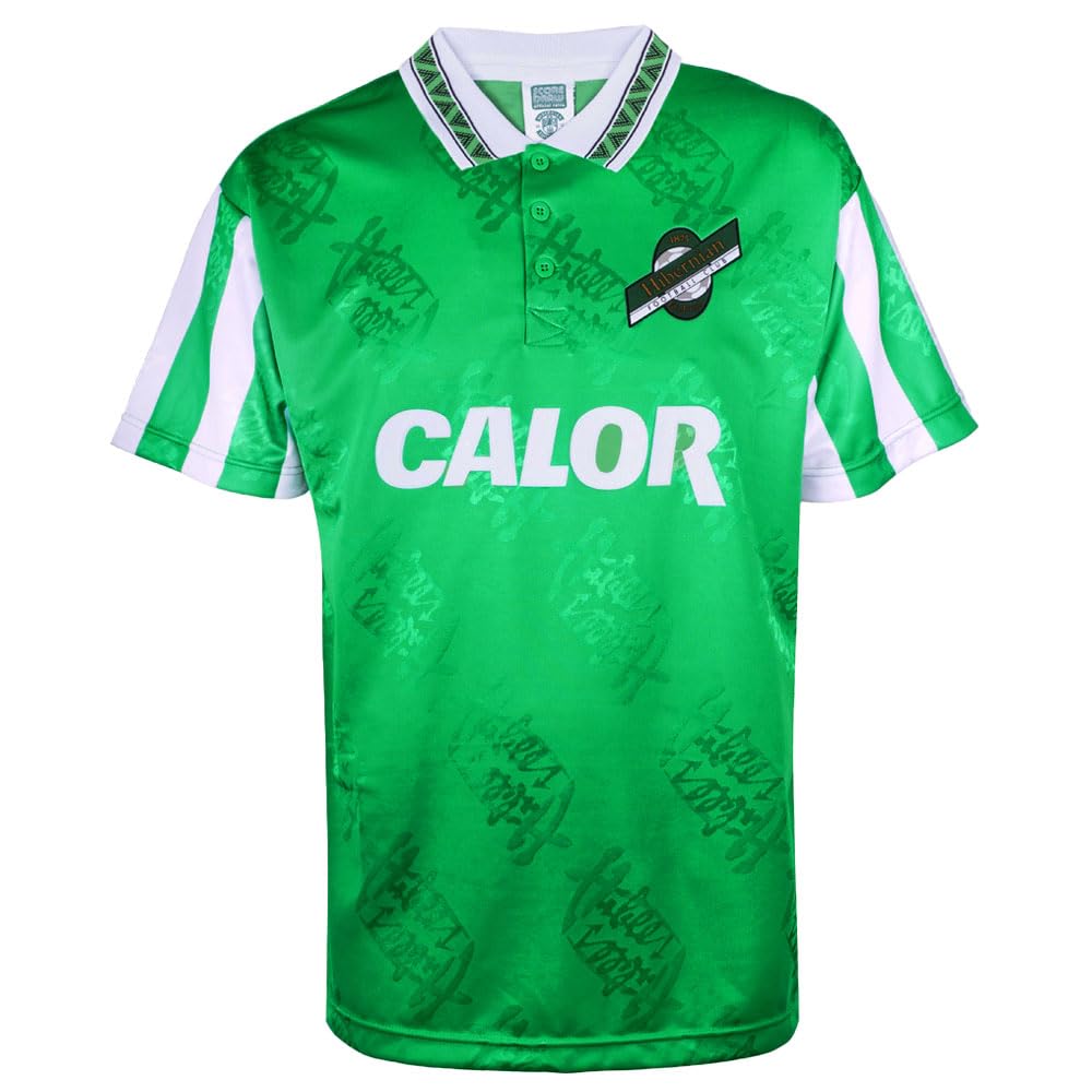Score Draw Hibernian 1994 Retro Football Shirt Green/White XXX-Large Polyester