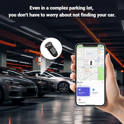 Peilsender Auto, [MFi-Zertifiziert] 2-in-1 Dual-Port Schnellladegerät fürs Auto 20W mit GPS-Sender für Auto, kompatibel mit der Apple „Find My“-App, Plug & Play (Nicht für Android-Telefone geeignet)