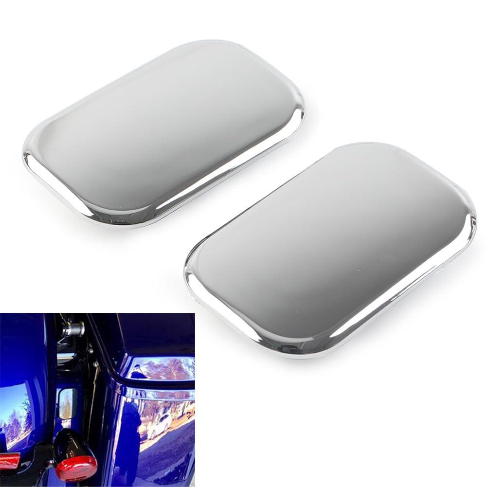 LIRU 1 Pair Chrome Antenna Hole Cover for Harley Road Street Glide King FLHR