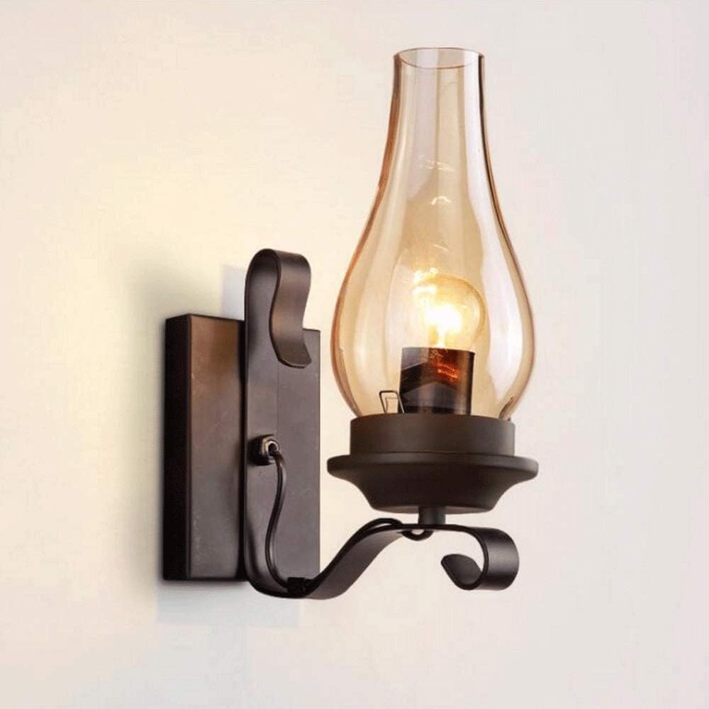 LDDENDP Industrial Style Antique Transparent Glass Lampshade Wall Lamp E27 Simple Restaurant Bar Cafe Aisle Corridor Wall Lamp 220v Edison Personality Candle Light Outdoor Courtyard Garden Door Light