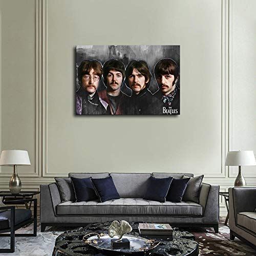 Poster sur toile The Beatles – Décoration murale moderne pour chambre de famille - Les Beatles, Paul McCartney, John Lennon, RIngo Starr, George Harrison Poster sur toile The Beatles - Décoration murale moderne pour chambre de famille – Image 4