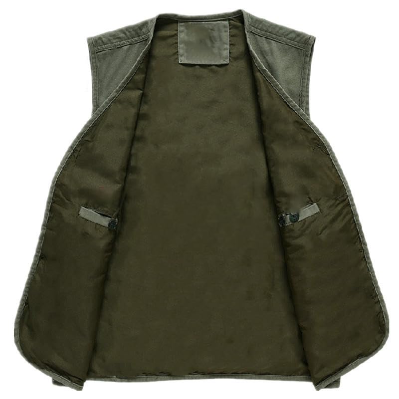 Gilet de photographie pour homme multipoche coton avec boutons doublés de qualité - 4