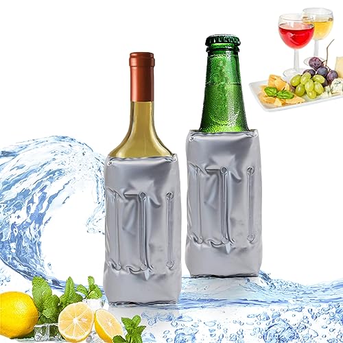 HI FINE CARE Active Wine Cooler, Freezer Sleeve, Quick Cooling, Keeps Drink Cold, 2 Packs