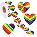 ANLONGLI Pegatinas de Orgullo Gay Amor Orgullo del Arco Iris Etiquetas de Arco Iris Amor Hearting Pegatina Horneado 1 Pulgada Amor Arco Iris en Forma de corazón