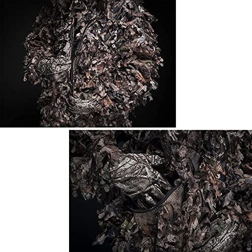 JSQWD Green Leaf Tarnung Jagdanzug Herbst 3D gezacktes Blatt Tarnung Tarnung Tarnung Dschungel Jagd Halloween Kostüm… – Bild 3