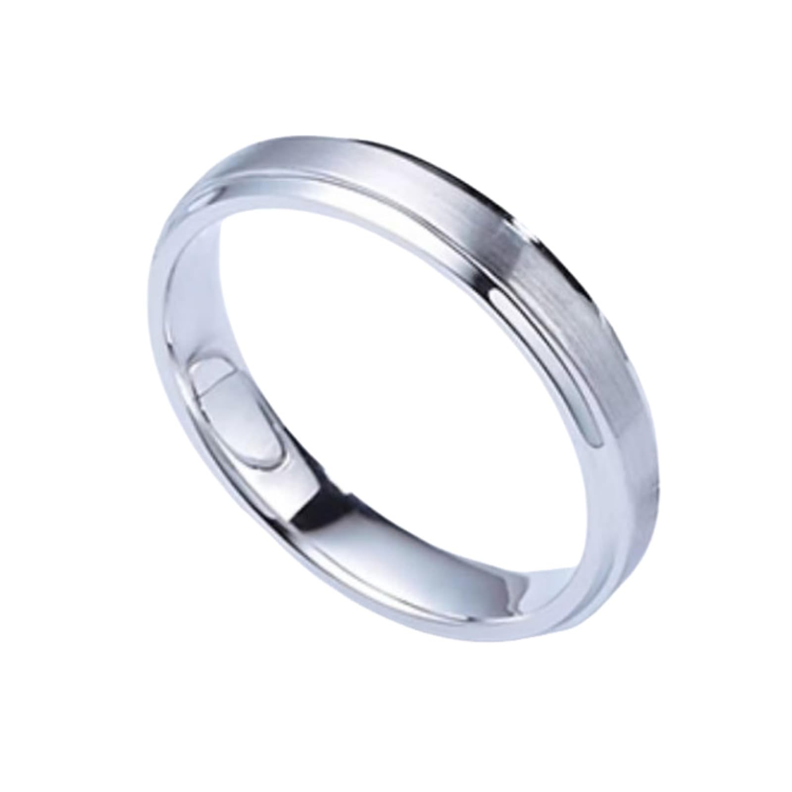 Wycian Anello da donna in argento con diamanti per donna, in oro bianco e PT950 con diamante da 0,1 CT misura 58 (18,5) massiccio, non placcato, popolare per i gioielli di Capodanno