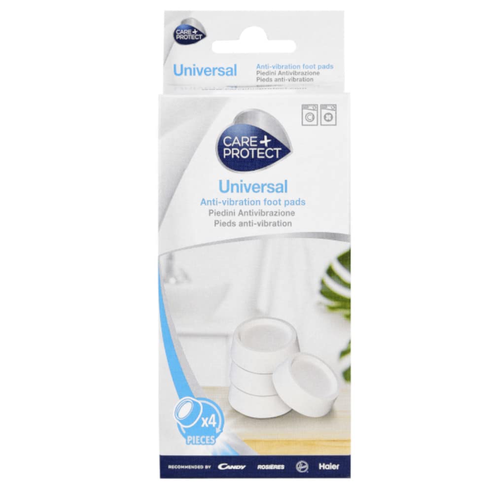 Care+Protect 35602742 Anti-Vibration Rubber Foot Pads - for Washing Machines and Dryers - Reduce Vibration & Noise - Improve Stability - White