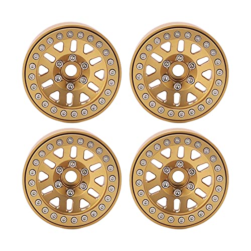 4 Pcs Beadlock Brass Wheel Hub,Brass Heavy 1.9Inch Rc Beadlock Wheels For Axial Scx10 90046 Axi03007 D90 D110 Tf2 #TOP5