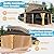 10x14ft Cedar Wood Gazebo, Solid Wood Hardtop Gazebo with Galvanized Steel Double Roof, Netting & Curtains, Outdoor Gazebo for Patio, Backyard, Deck, Lawns (Brown-06)