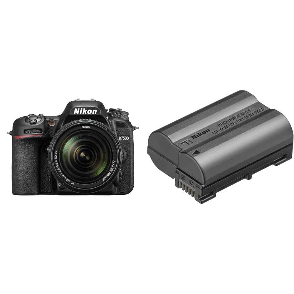 Nikon D7500 - Reflex numérique + AF S DX NIKKOR 18-140 VR + NIKON Batterie Rechargeable Haute capacité Lithium-ION EN-EL15c