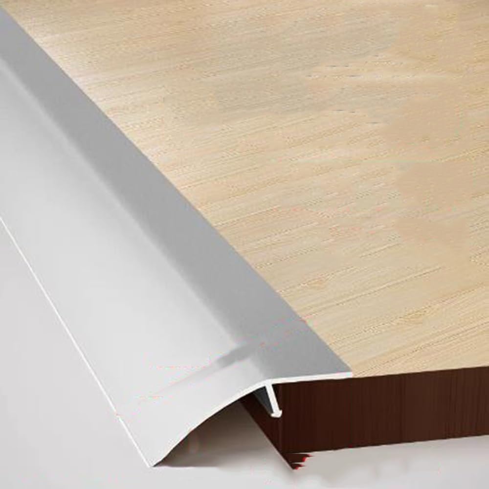 Metal Threshold Strip, Floor Transition Strip Aluminum Threshold Reducer Ramp Height Compensation 0.6-1inch(Silver,90cm)