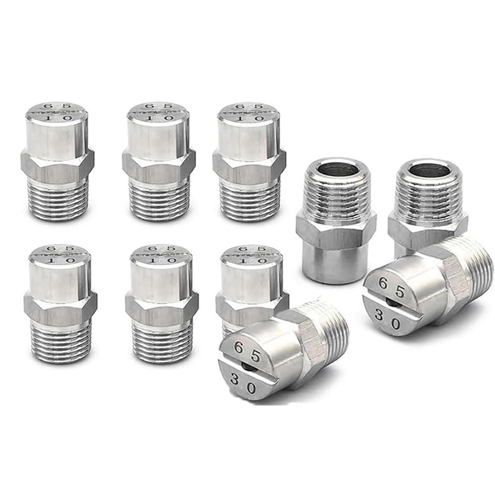 BTYQKZVPM Pressure Washer Nozzles， Pressure Washer Quick Connect Flat Fan Tips 10PC Stainless(1/4 External Thread 12.5mm (Bore Diameter 2.0mm),40°)