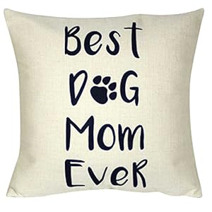 DECOPOW-Gift-to-Mom-Throw-Pillow-Cover-Decorative-Throw-Pillow-Case-Square-18-X18-Inches-Best-Dog-Mom Best Dog Mom Throw Pillow Cover