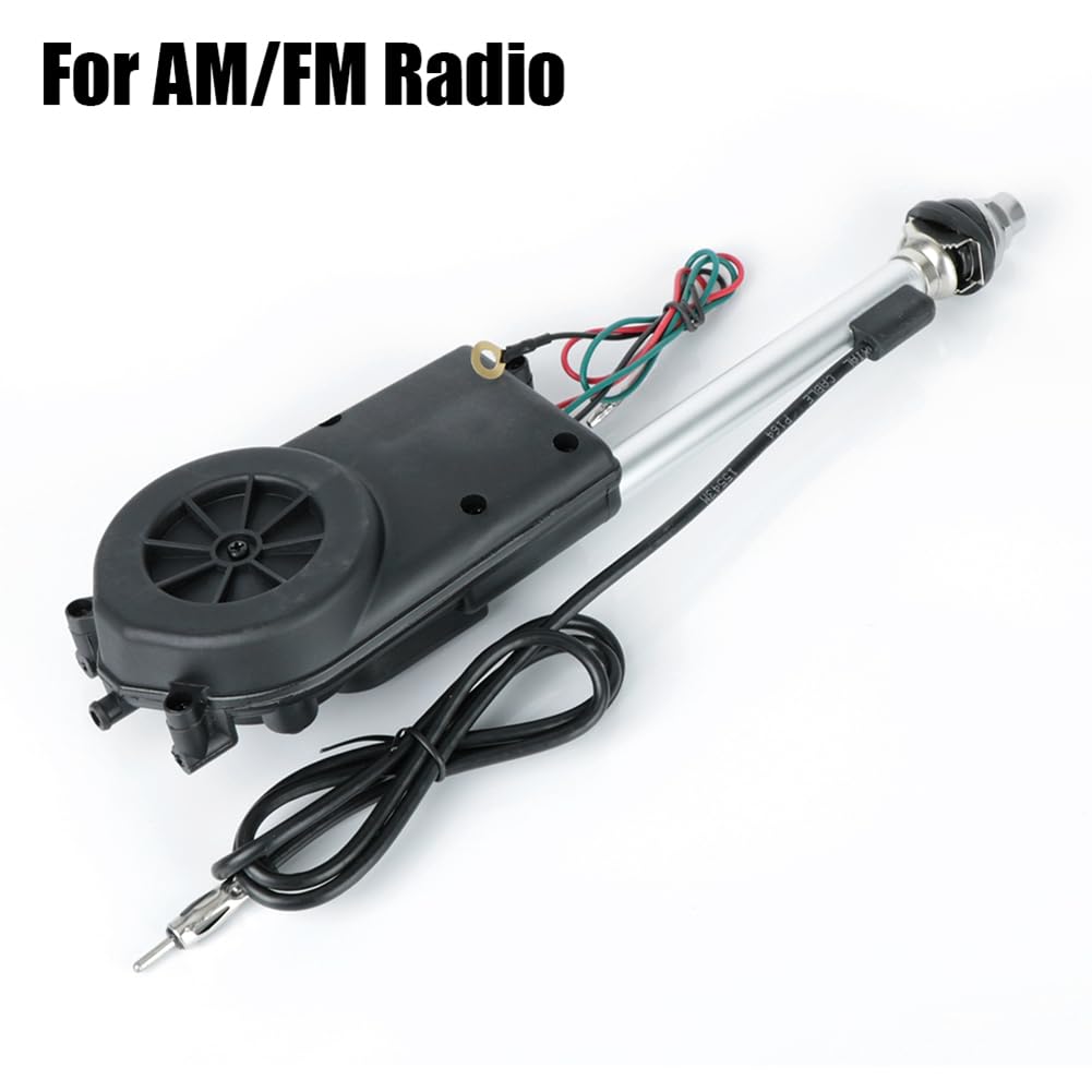 JANZU Antenne Télescopique Automatique à Énergie Électrique Antennes Extérieures de Véhicule 12 V Universelles Étanches pour Voiture SUV AM FM Radio